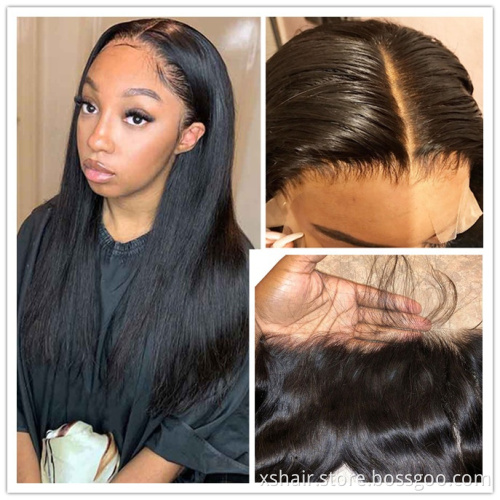 Wholesale remy human hair wigs lace front 5x5 Lace Frontal Straight Wig virgin cuticle aligned wigs for black women